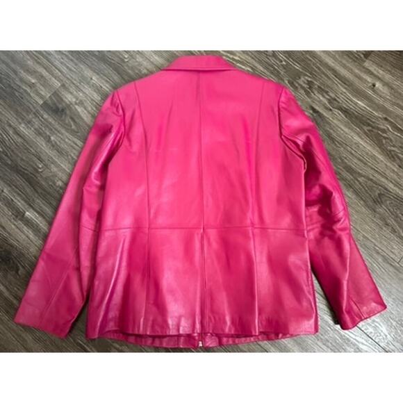 Wilsons Leather Pink Plus Size 3/4 length Jacket Zipper Closure 1X - Picture 7 of 7
